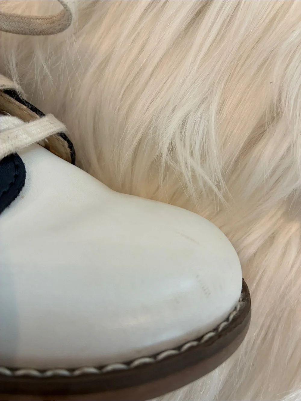 FootMates Toddler Cheer White and Navy Saddle Shoes